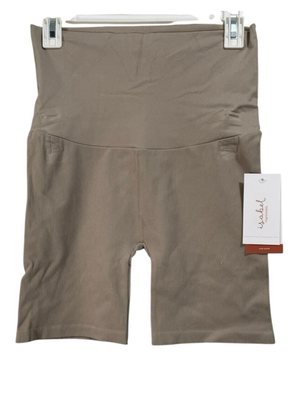 Isabel Maternity L Bike Shorts - Taupe